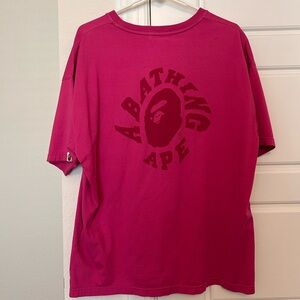 Bape Hot Pink T Shirt